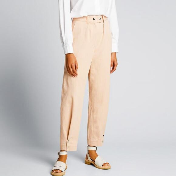 IRO Viklay Beige Peach High Rise Cotton Twill Pants Size 38 FR (US 6) - Picture 1 of 7